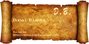 Dunai Blanka névjegykártya